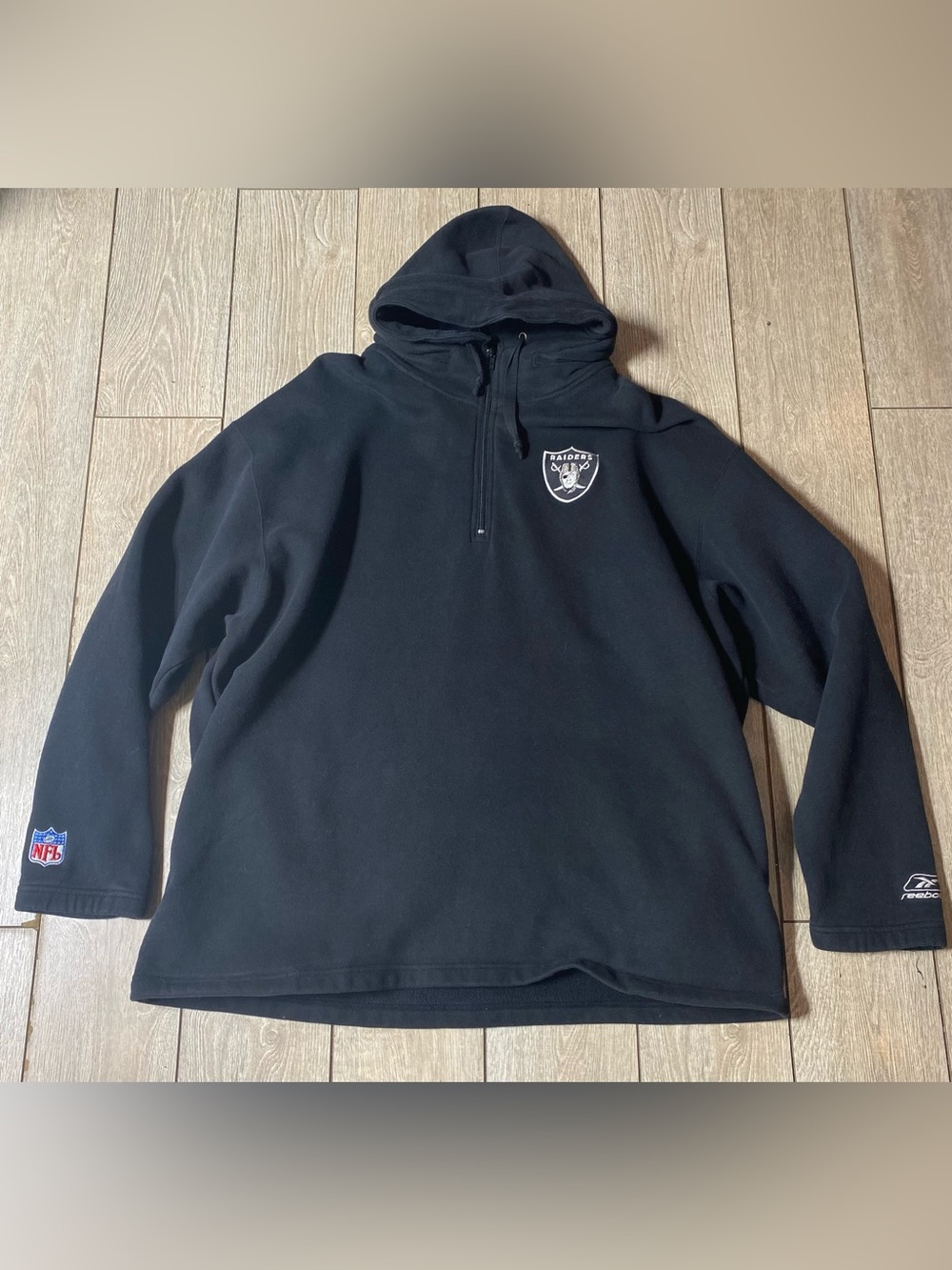 Oakland Raiders Reebok NFL Black Fleece Sweater Men’s Size XXL Y2K Vintage Vegas